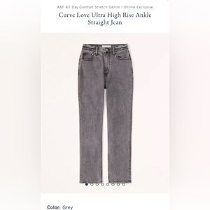 Abercrombie The Ankle Straight Ultra High Rise 25S Gray